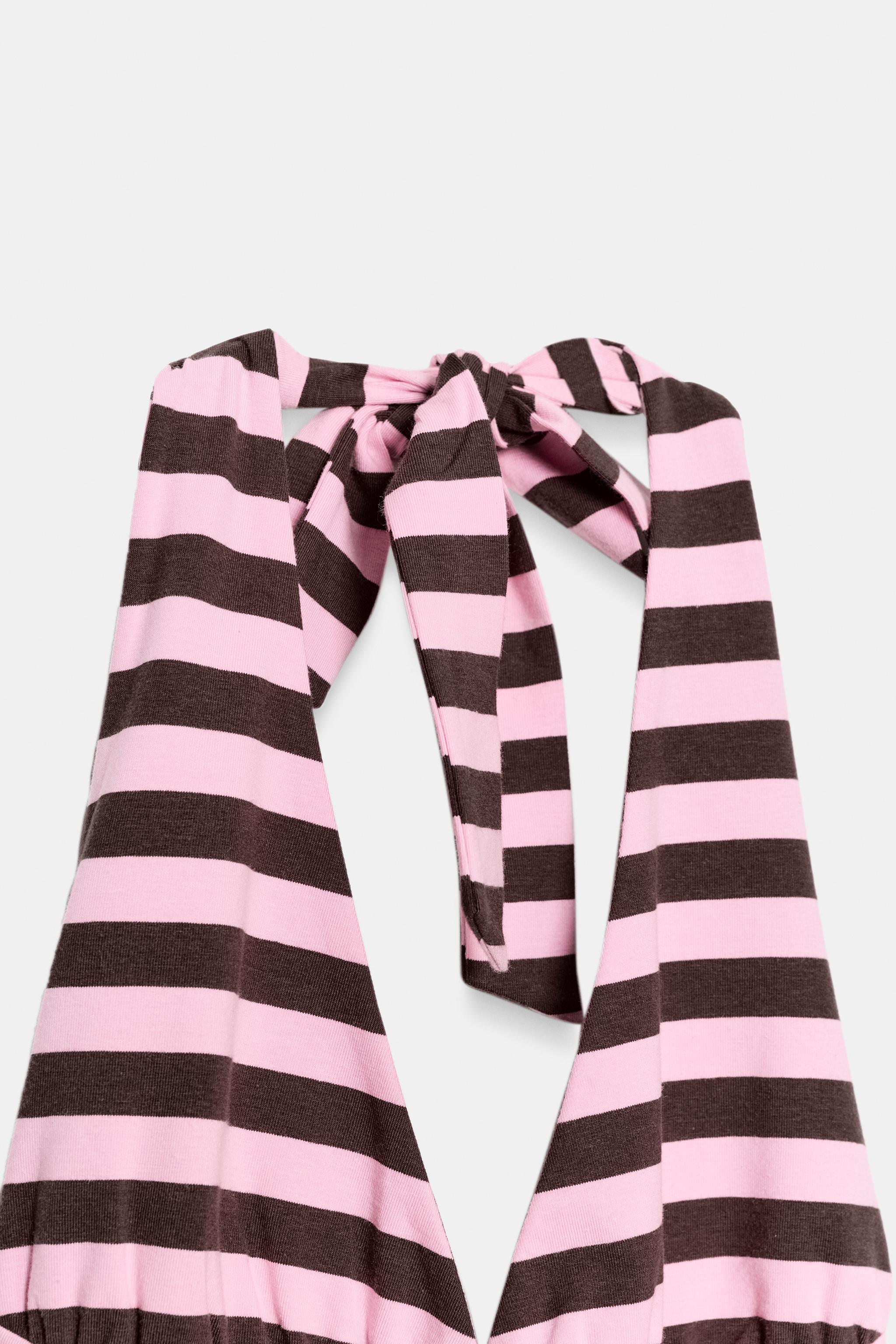 ROBE HALTER À RAYURES